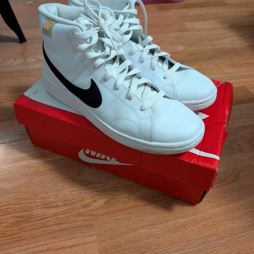 Nike White and Black High-Top Sneakers